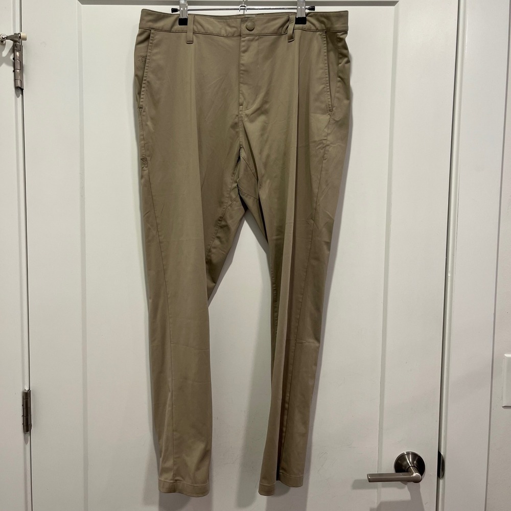 Rhone Commuter Pants Mens 34 Khaki Tan Stretch Technical Slim Straight Trousers